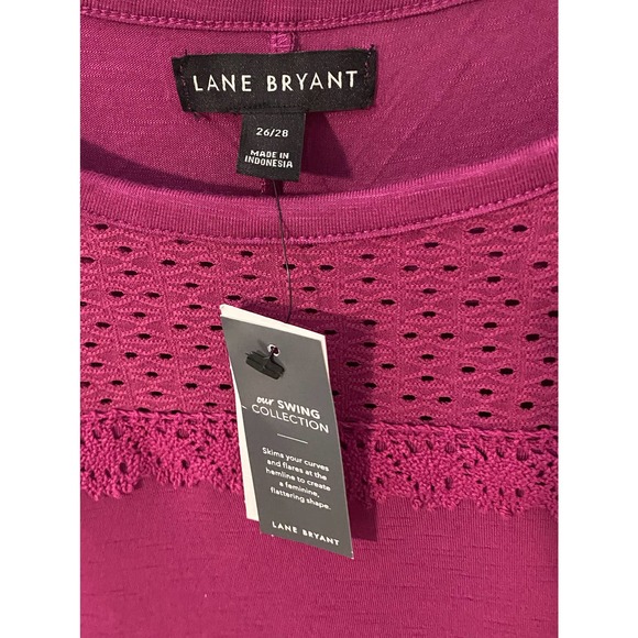 Lane Bryant Swing Collection maroon cold shoulder blouse size 26 28 - Picture 9 of 10